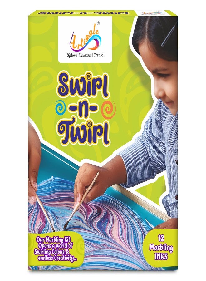 Artiggle Swirl-n-Twirl -DIY Water Marbling Kit for Kids I Art & Craft Kits | Water Marbling Kit for Kids | Coloring & Painting Kit |Gifts for Girls & Boys Ages 6, 7, 8, 9, 10, 11, 12 - Image 1